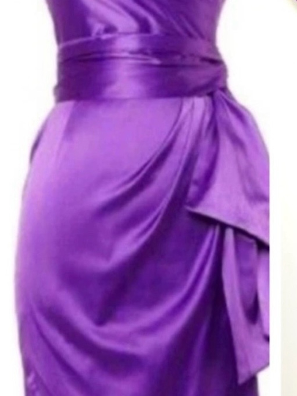 Gorgeous Pinup Couture Ava Purple Satin faux Wrap dress 3x Stunning! - Picture 2 of 8